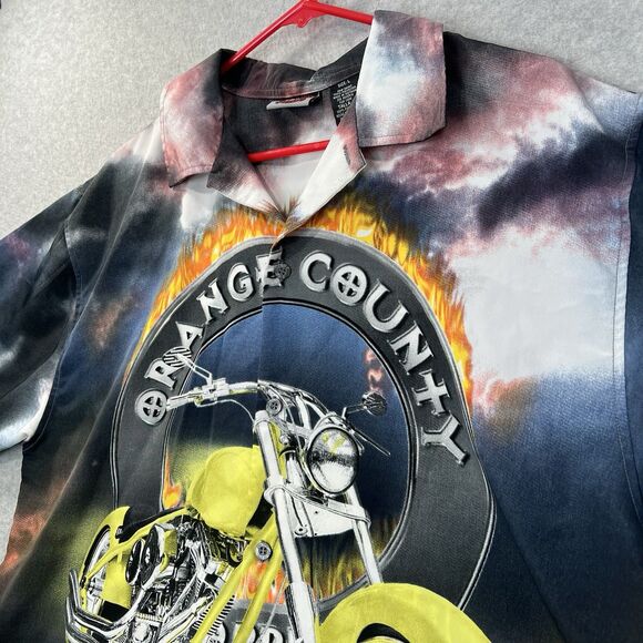 y2k Orange County Choppers Button Up Shirt Men's L Motorcycles Jesse James - Picture 4 of 14